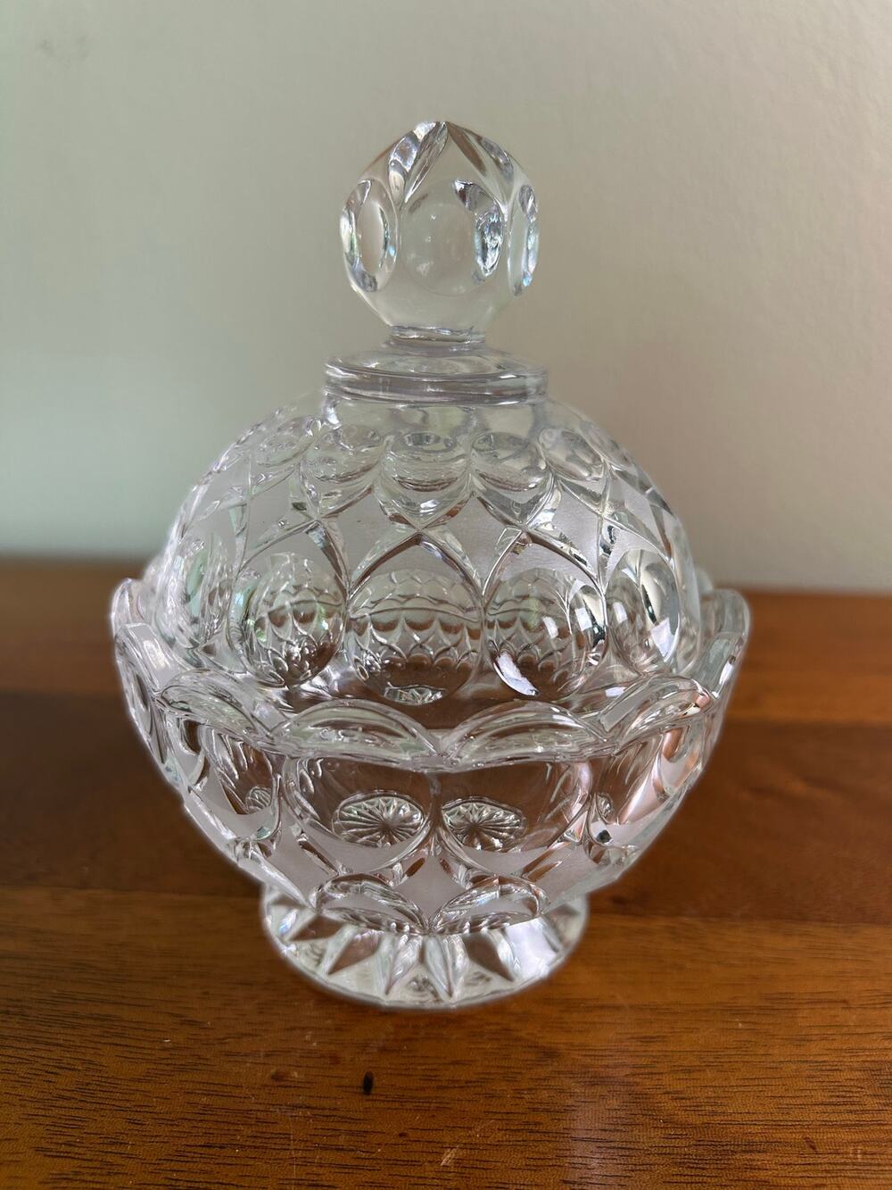 Vtg. Nachtmann, Crystal Anglia Pattern Lidded Candy Dish